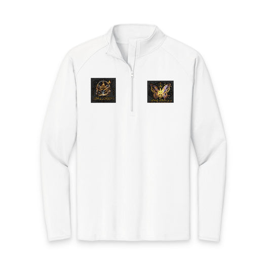 JPNJ2027 -- Embroidered Sequin Chest Quarter-Zip Pullover