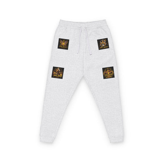 JPNJ2027 --- Embroidered Floral Patch Fleece Joggers — Cozy Casual Sweatpants