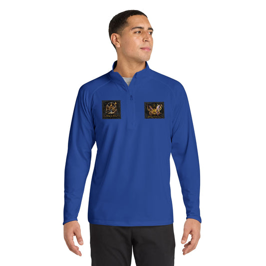 JPNJ2027 -- Embroidered Sequin Chest Quarter-Zip Pullover